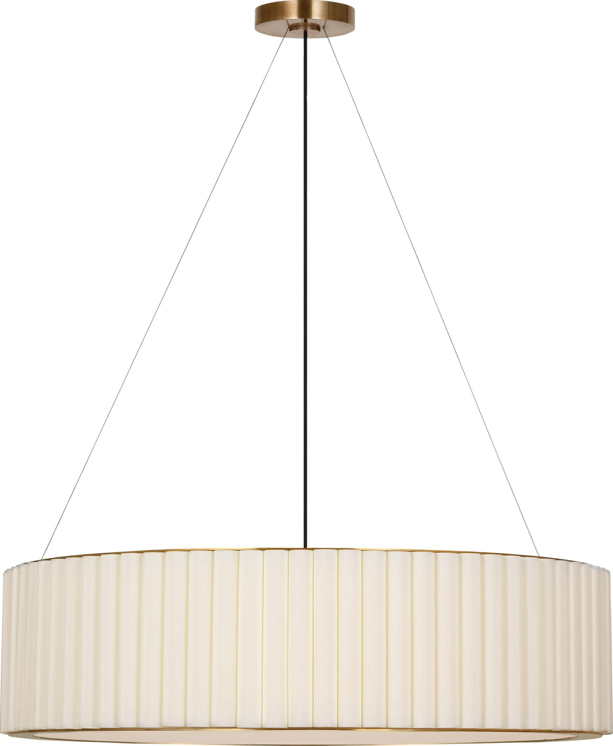 Palati Extra Large Plafondlamp — Ian K. Fowler for Visual Comfort & Co. — Hand-Rubbed Antique Brass with Linen Shade