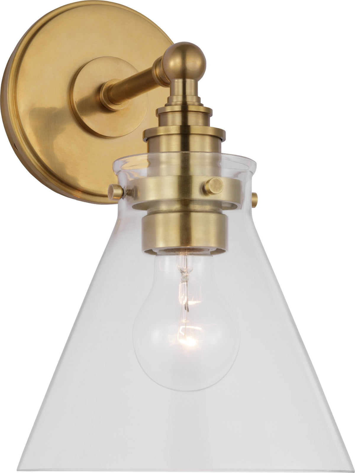 Parkington Small Single Wandlamp — Chapman & Myers for Visual Comfort & Co. — Antique-Burnished Brass with Clear Glass