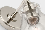 Parkington Small Single Vägglampa — Chapman & Myers for Visual Comfort & Co. — Polished Nickel with Clear Glass detaljbild
