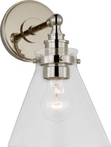 Parkington Small Single Wandlamp — Chapman & Myers for Visual Comfort & Co. — Polished Nickel with Clear Glass