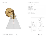 Parkington Small Single Wandlamp — Chapman & Myers for Visual Comfort & Co. maatschets