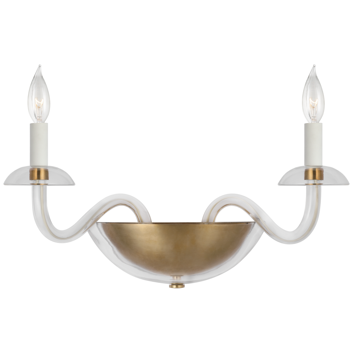 Brigitte Wandlamp Small – Clear Glass And Hand-Rubbed Antique Brass