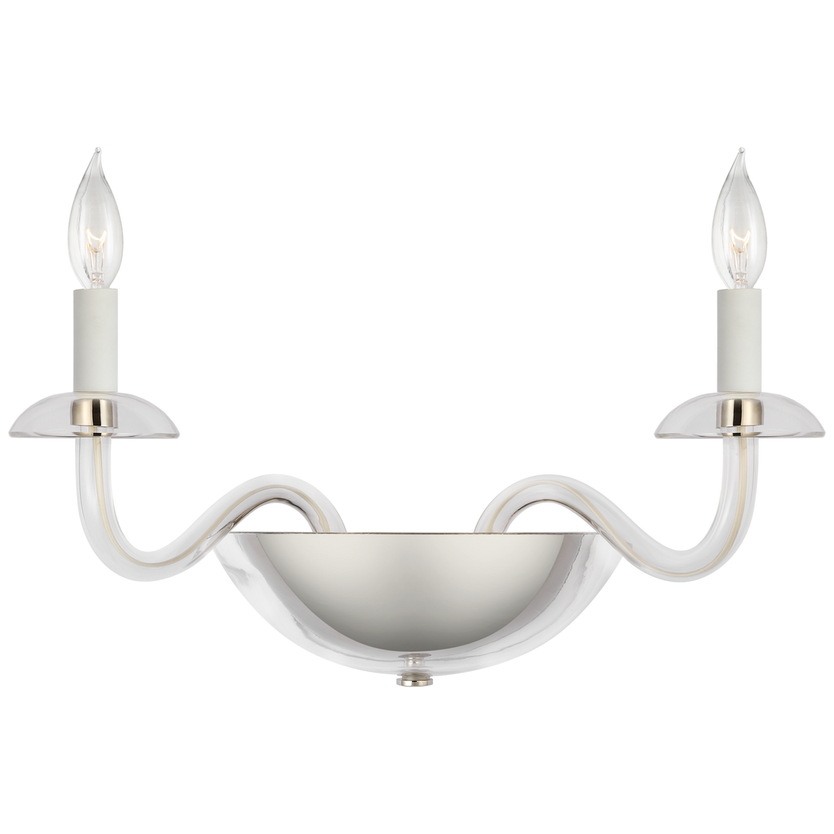 Brigitte Wandlamp Small – Clear Glass And Polished Nickel