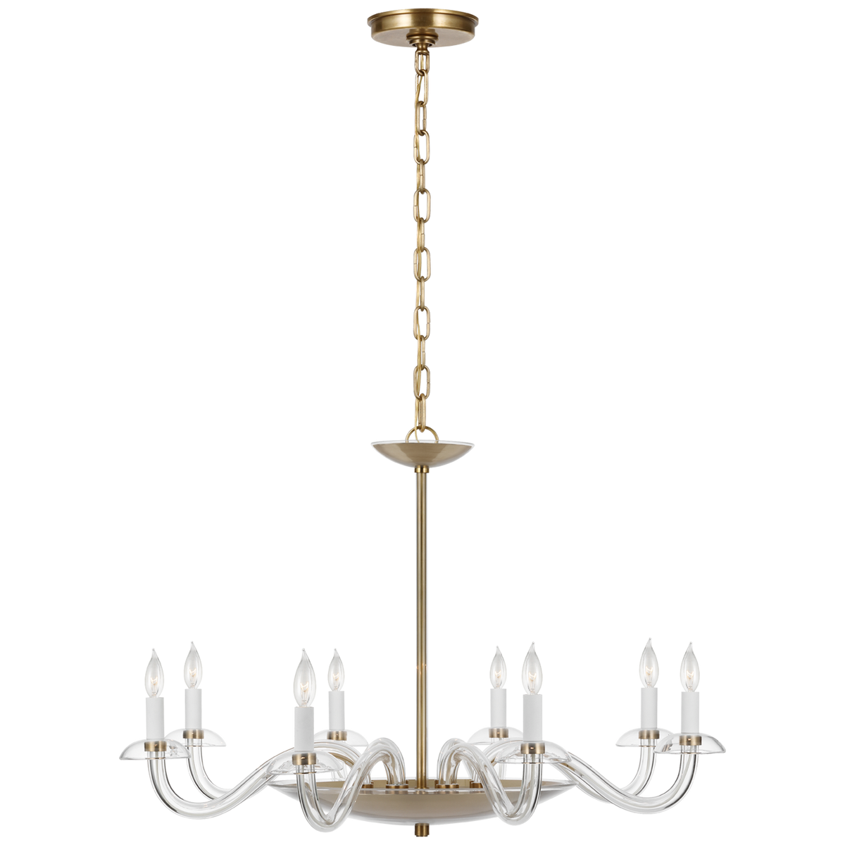 Brigitte Taklampa – Clear Glass And Hand-Rubbed Antique Brass