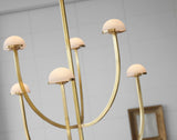 Pedra Large Two-Tier Takkrona — Kelly Wearstler for Visual Comfort & Co. — Antique-Burnished Brass with Alabaster detaljbild