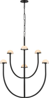 Pedra Large Two-Tier Kroonluchter — Kelly Wearstler for Visual Comfort & Co. — Bronze with Alabaster