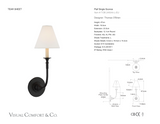 Piaf Single Wandleuchte — Thomas O'Brien for Visual Comfort & Co. Maßskizze