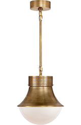 Precision Pendant — Kelly Wearstler for Visual Comfort & Co. — Antique-Burnished Brass with White Glass