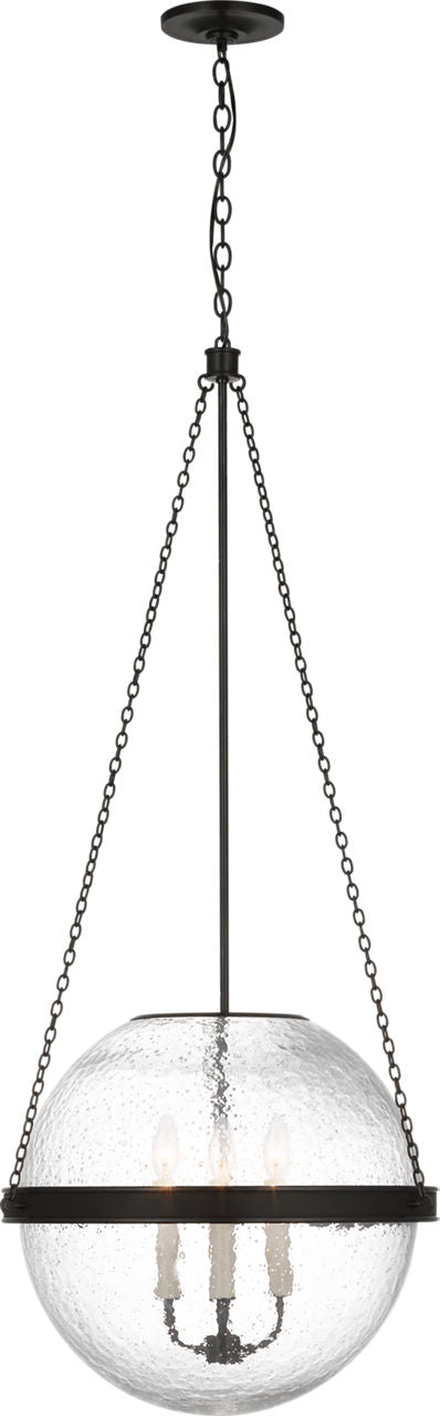 Reese 18" Globe Pendant — Marie Flanigan for Visual Comfort & Co. — Bronze with Clear Restoration Glass