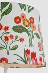 Romero Medium Bordslampa — Schumacher for Visual Comfort & Co. — Plaster White with Schumacher 16" Pink Carly Empire Shade detaljbild