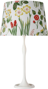 Romero Medium Tafellamp — Schumacher for Visual Comfort & Co. — Plaster White with Schumacher 16" Pink Carly Empire Shade