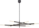 Rousseau Grande Eight Light -kattokruunu — Kelly Wearstler for Visual Comfort & Co. — Bronze with Etched Crystal