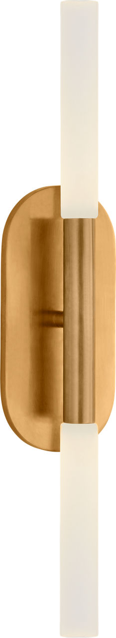 Rousseau Medium Vanity Wandlamp — Kelly Wearstler for Visual Comfort & Co. — Antique-Burnished Brass with Etched Crystal