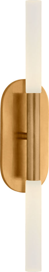 Rousseau Medium Vanity Wandlamp — Kelly Wearstler for Visual Comfort & Co. — Antique-Burnished Brass with Etched Crystal