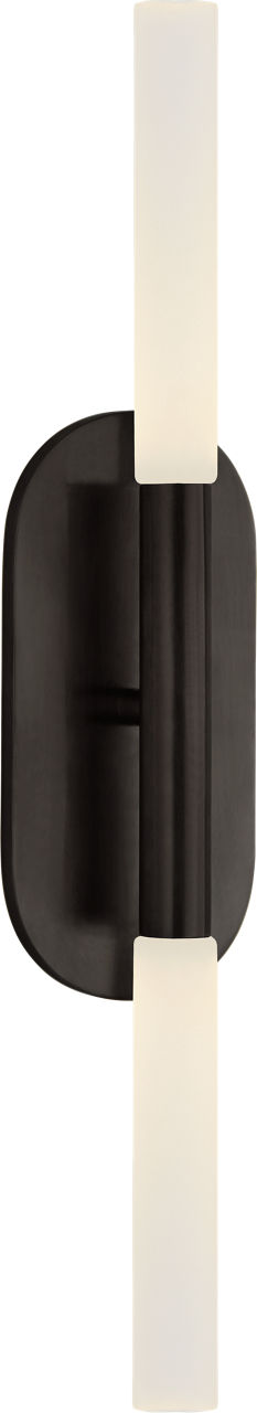Rousseau Medium Vanity Wandlamp — Kelly Wearstler for Visual Comfort & Co. — Bronze with Etched Crystal