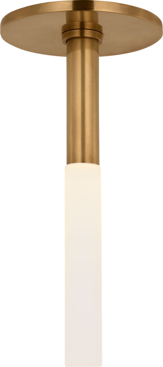 Rousseau Monopoint Plafond — Kelly Wearstler for Visual Comfort & Co. — Antique-Burnished Brass with Etched Crystal detaljbild