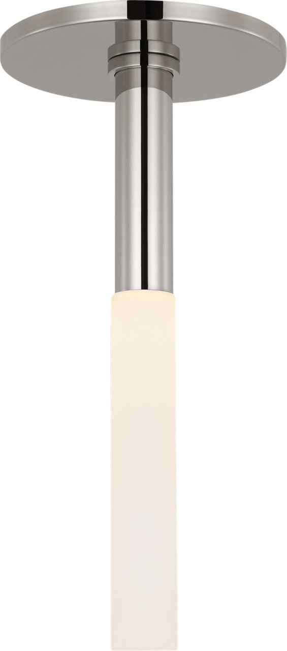 Rousseau Monopoint Plafonnière — Kelly Wearstler for Visual Comfort & Co. — Polished Nickel with Etched Crystal