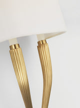 Ruhlmann Double Vägglampa — Chapman & Myers for Visual Comfort & Co. — Antique-Burnished Brass with Linen Shade detaljbild