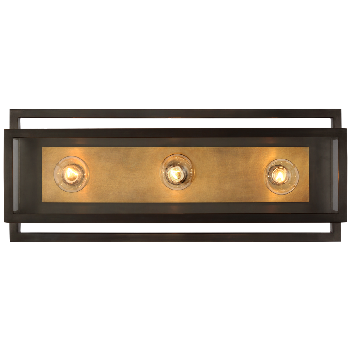 Halle Vägglampa 18 inch – Bronze And Hand-Rubbed Antique Brass With Clear Glass