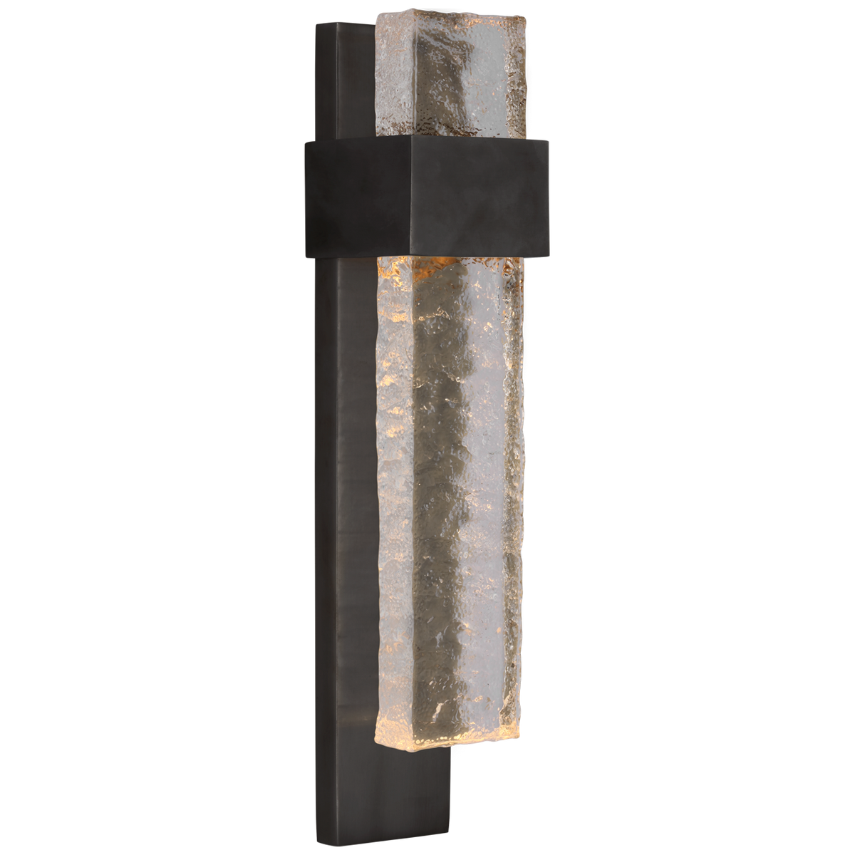 Brock Medium – Bronze And Clear Wavy Glass -seinävalaisin