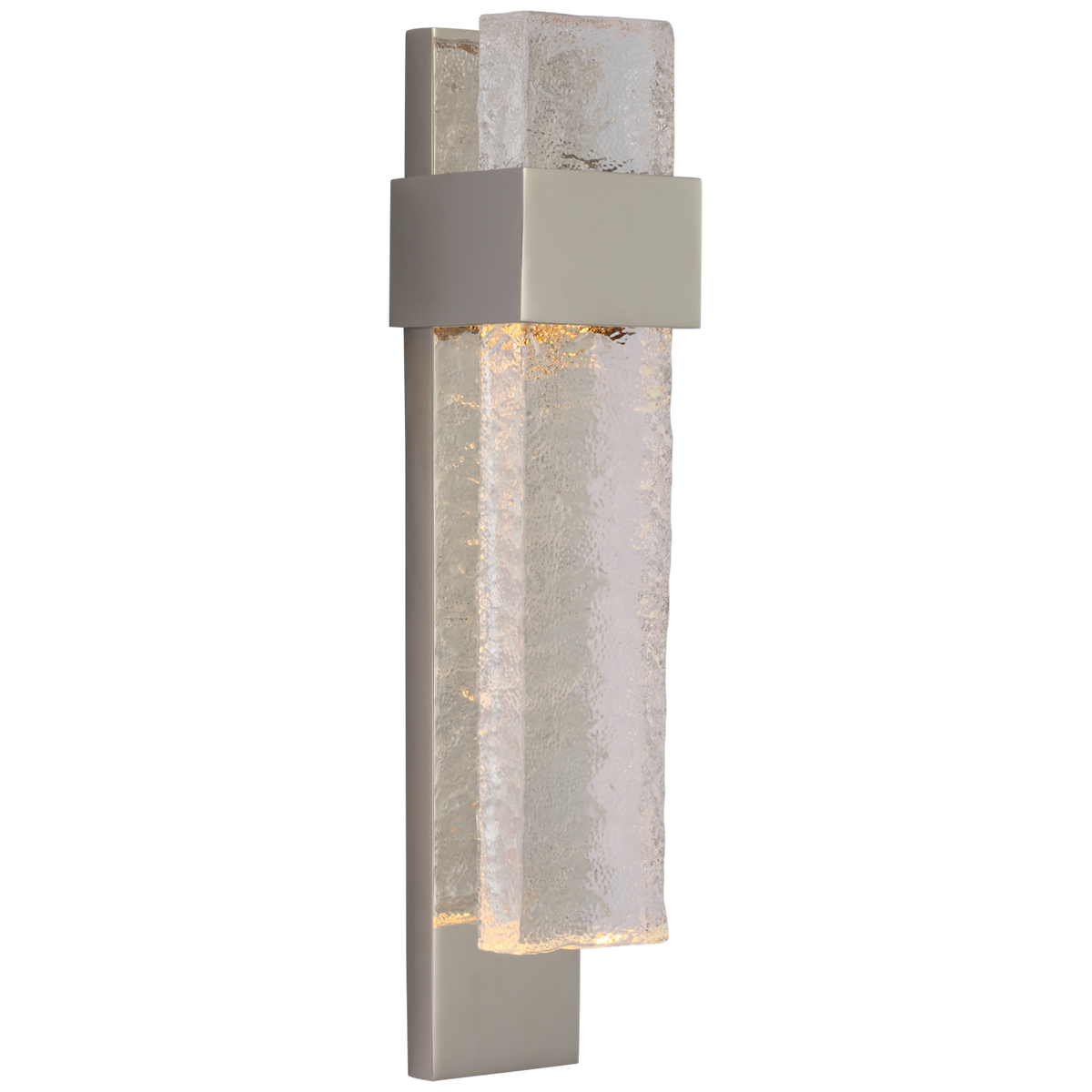 Brock Medium – Polished Nickel And Clear Wavy Glass -seinävalaisin