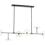 Calvino Plafondlamp – Aged Iron And Hand-Rubbed Antique Brass With Clear Glass