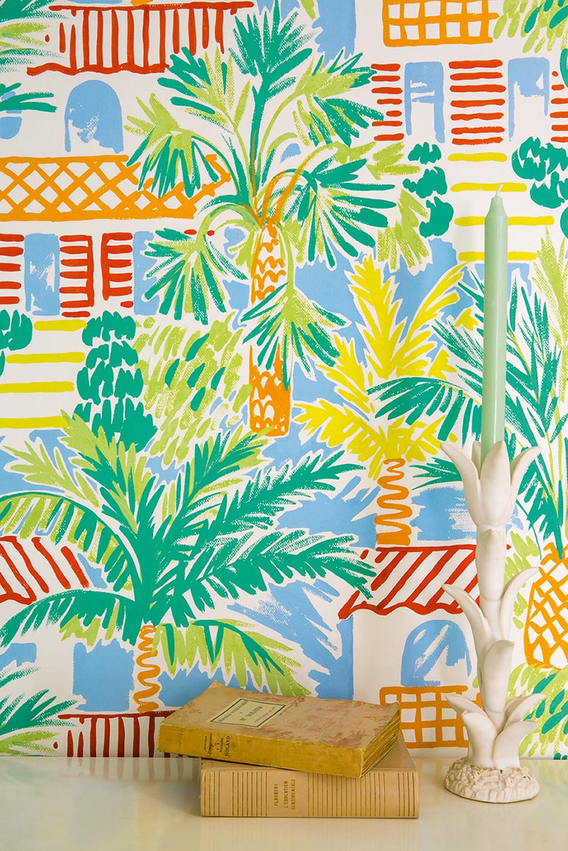 Saint Trop room setting — Pierre Frey wallpaper