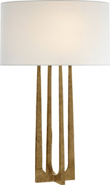 Scala Hand-Forged Tafellamp — Ian K. Fowler for Visual Comfort & Co. — Gilded Iron with Linen Shade