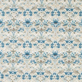 Strawberry Thief Wide Width Stofstaal — Morris & Co Mineral Blue/Linen