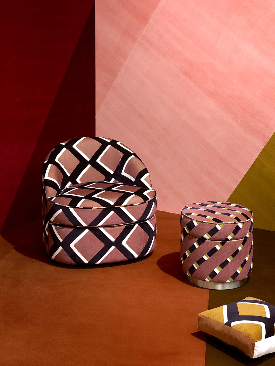 Stripes miljöökuva — Pierre Frey -kangas