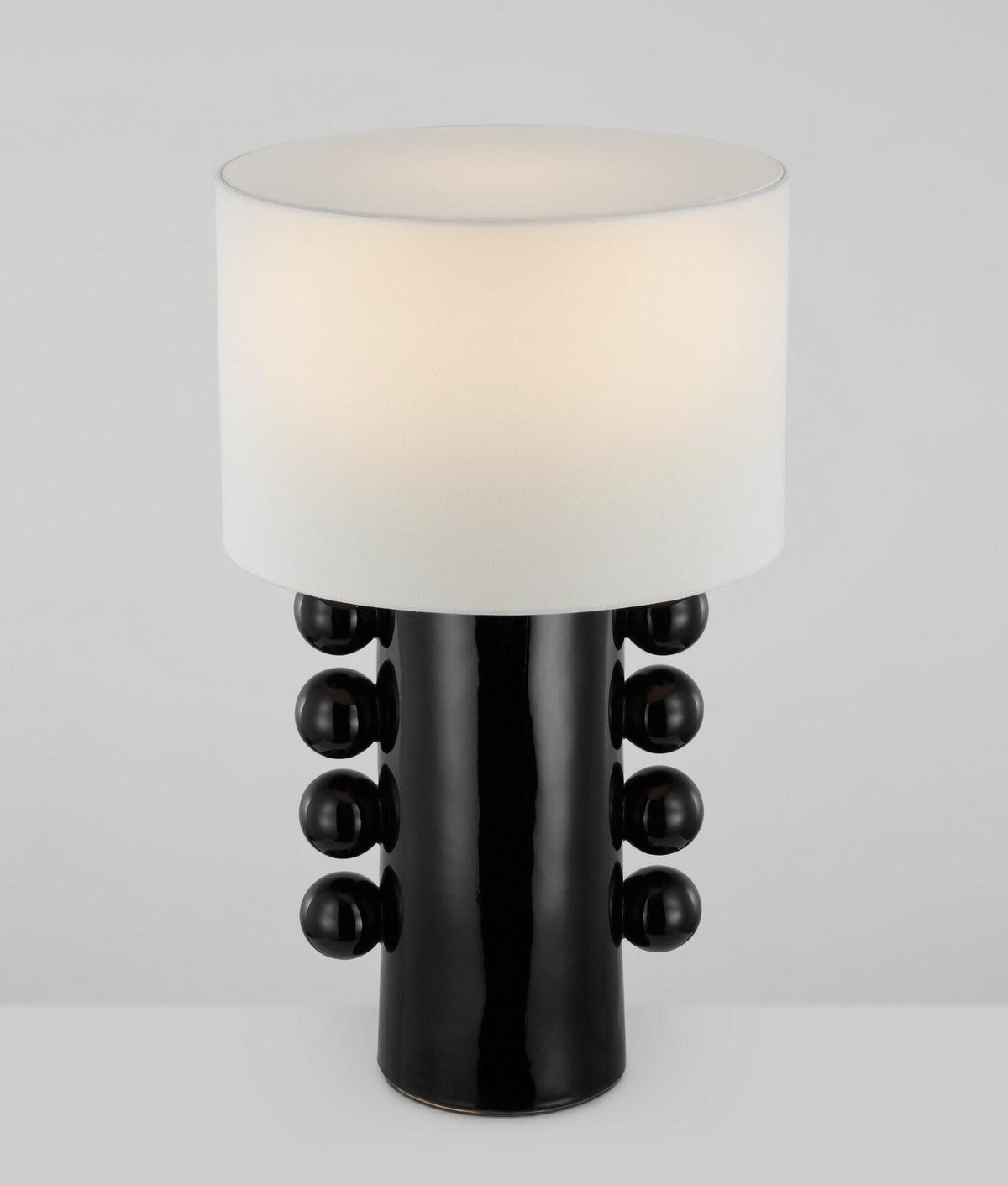 Tiglia Tall Bordslampa — Kelly Wearstler for Visual Comfort & Co. — Black with Linen Shade detaljbild