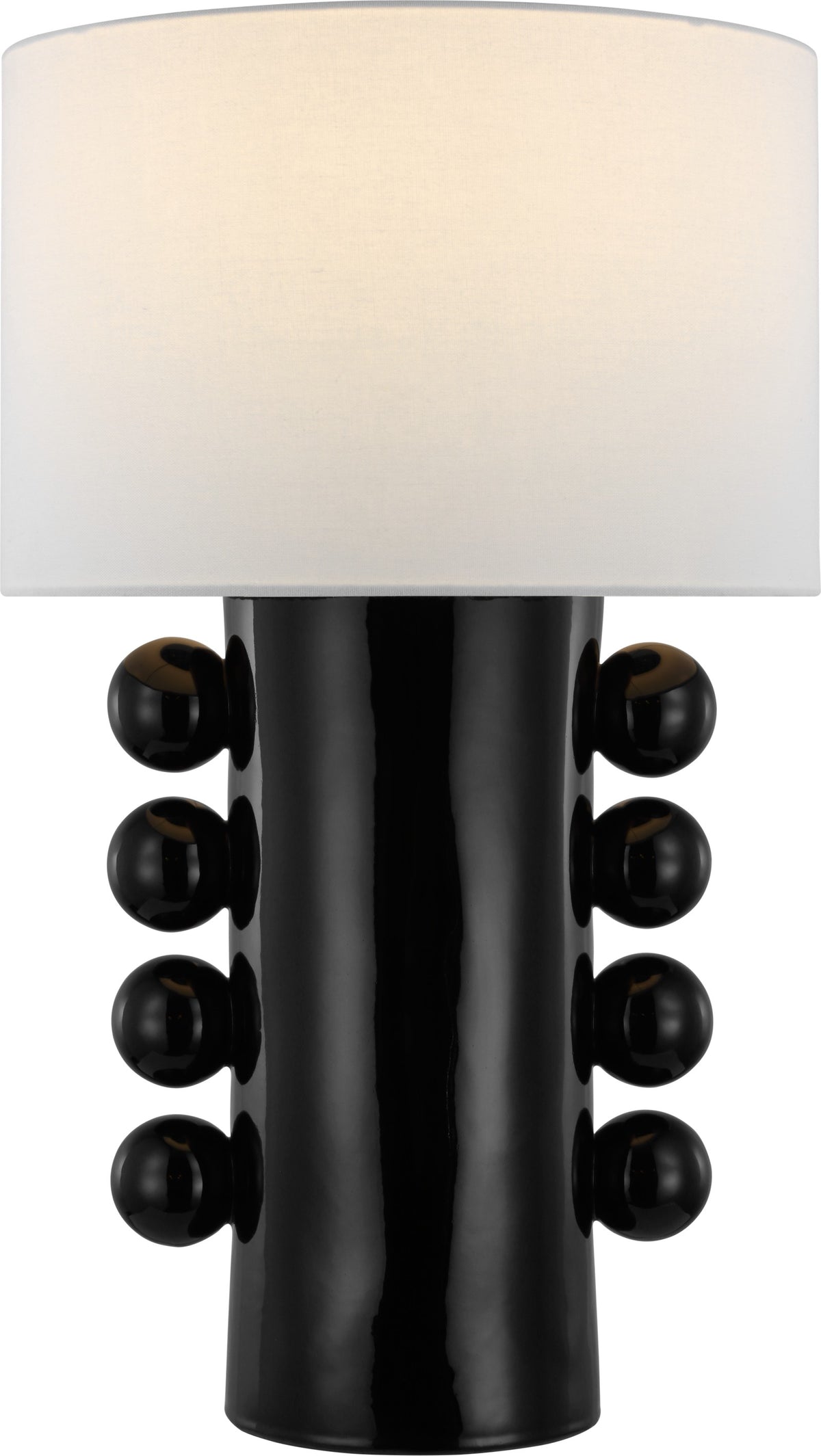 Tiglia Tall Tafellamp — Kelly Wearstler for Visual Comfort & Co. — Black with Linen Shade