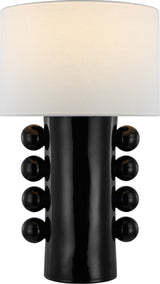 Tiglia Tall Tafellamp — Kelly Wearstler for Visual Comfort & Co. — Black with Linen Shade