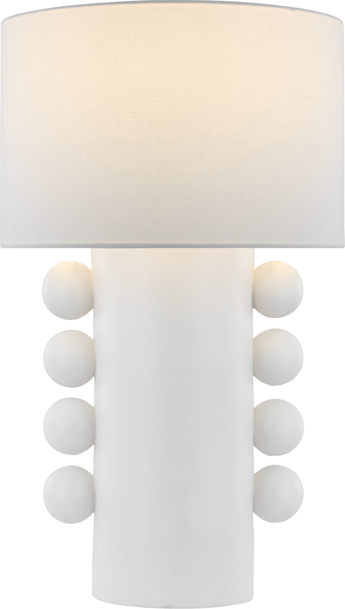 Tiglia Tall Tafellamp — Kelly Wearstler for Visual Comfort & Co. — Plaster White with Linen Shade