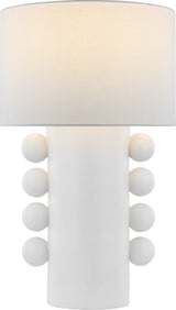 Tiglia Tall Tafellamp — Kelly Wearstler for Visual Comfort & Co. — Plaster White with Linen Shade