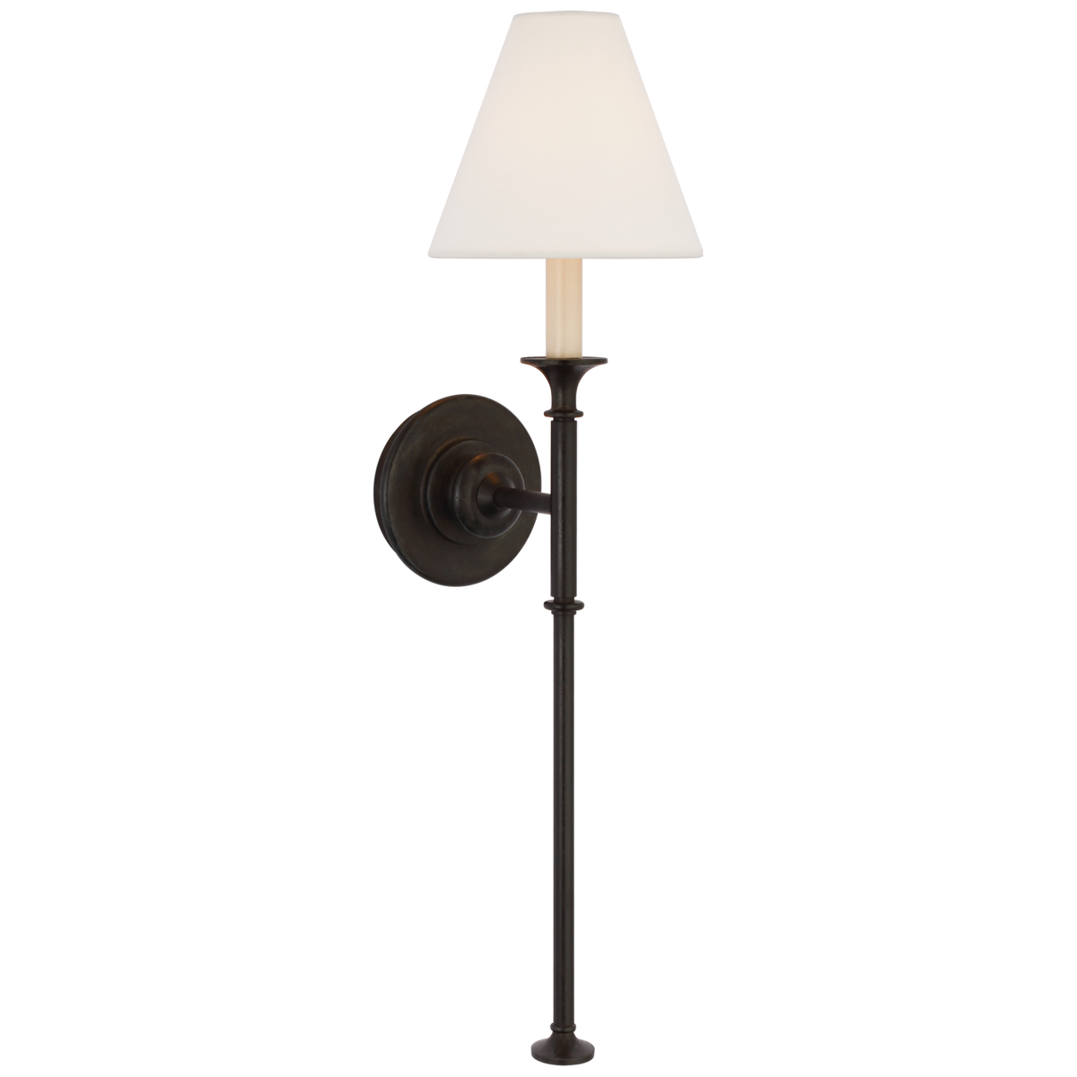 Piaf Large – Aged Iron With Linen Shade -seinävalaisin