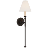 Piaf Large – Aged Iron With Linen Shade -seinävalaisin