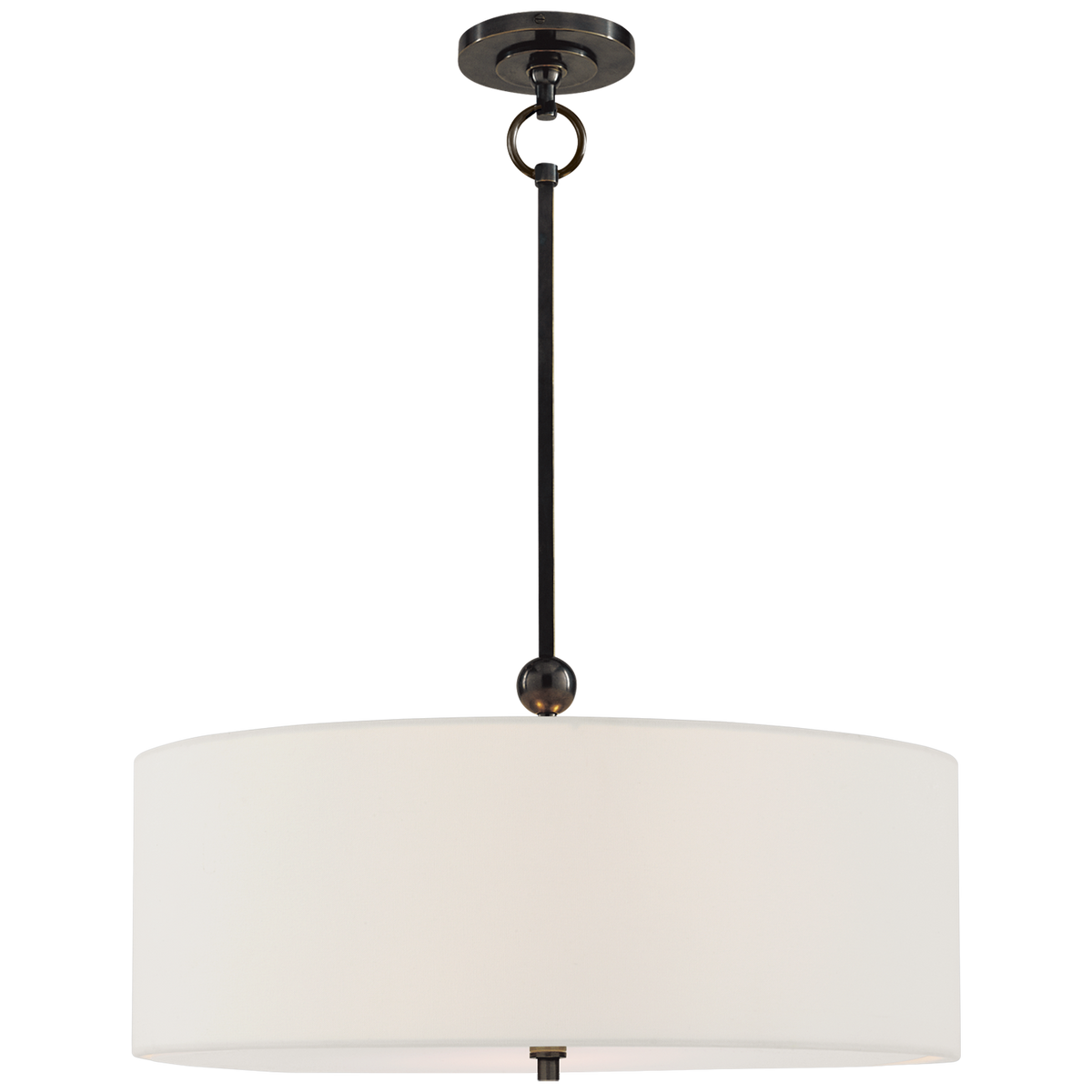 Reed Ceiling Light – Bronze With Linen Shade