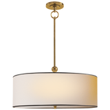 Reed Ceiling Light – Hand-Rubbed Antique Brass With Natural Paper Shade With Black Tape