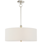 Reed Ceiling Light – Polished Nickel With Linen Shade