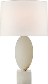 Versa Large -pöytävalaisin — Julie Neill for Visual Comfort & Co. — Alabaster with Linen Shade