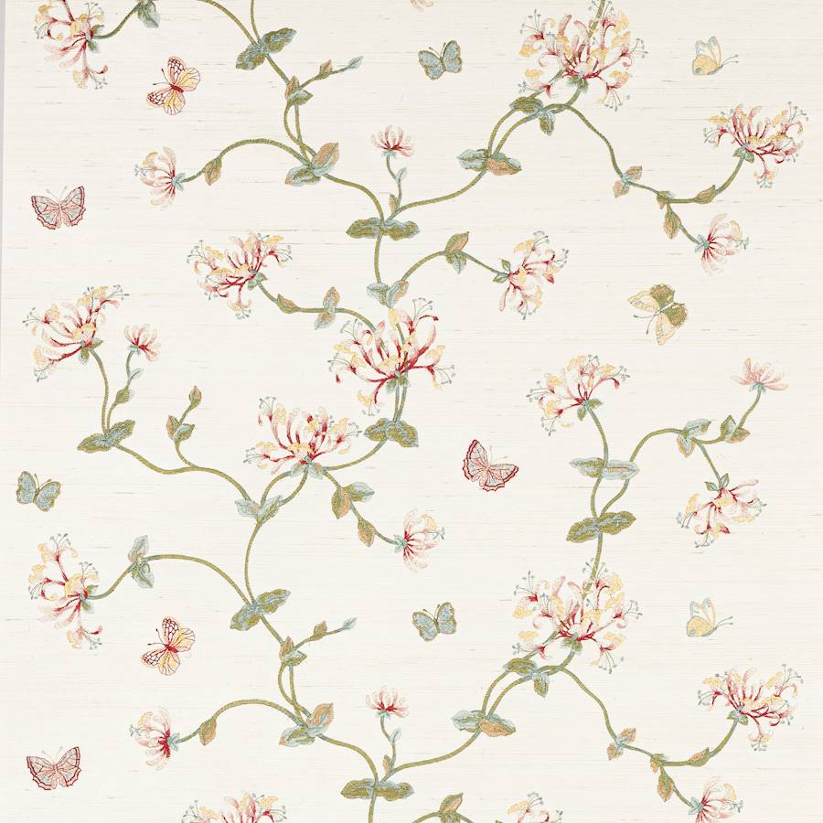 Honeysuckle Garden Pink/Green — Colefax & Fowler behang