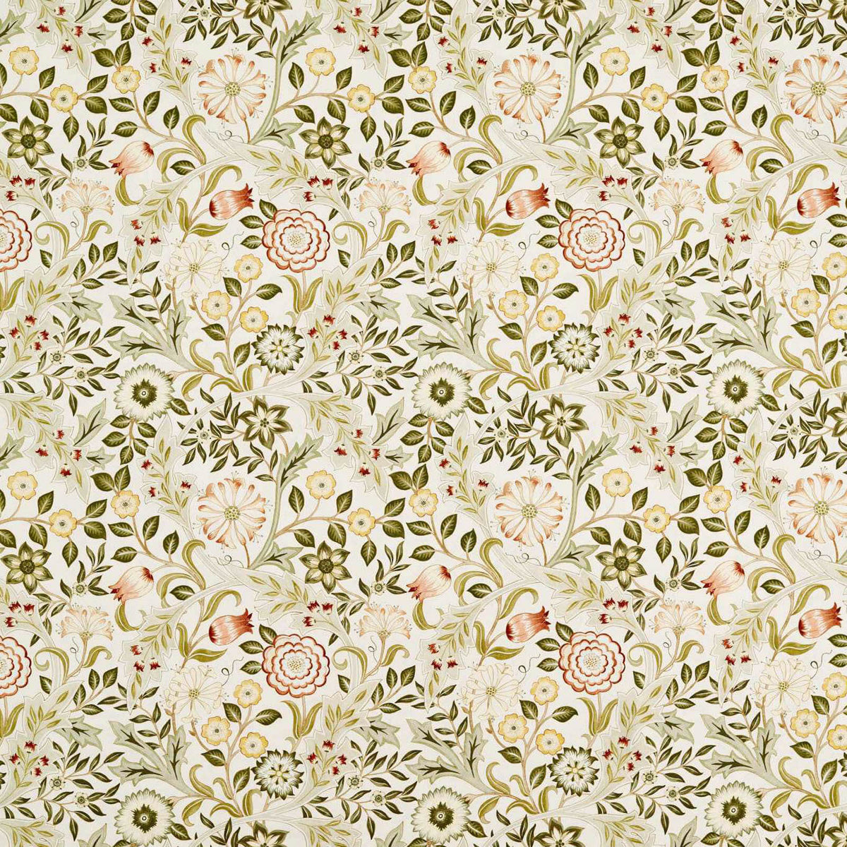 Wilhelmina Wide Width Stofstaal — Morris & Co Russet/Leaf Green
