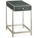 Sidobord med låda Contemporary – Anthracite Shagreen - Silver