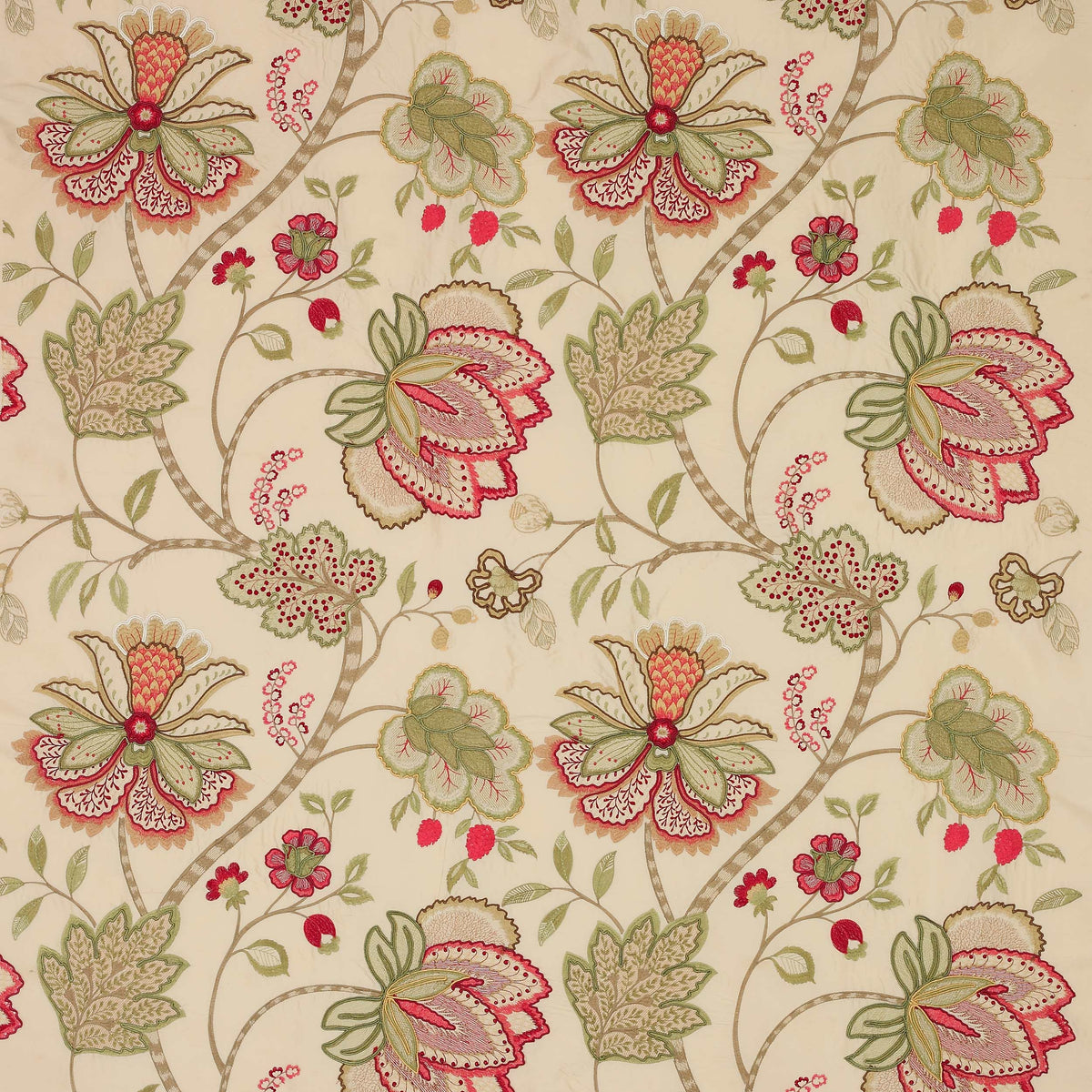 Colefax and Fowler Baptista Silk Pink Green -kangas