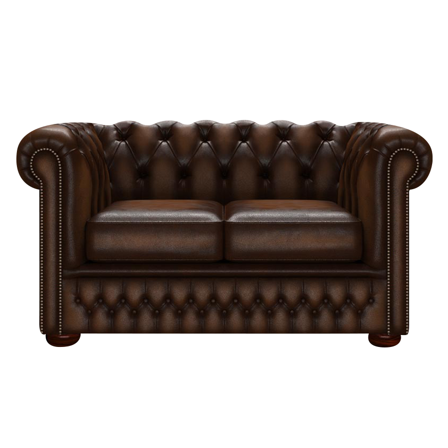 Fleming 2-istuttava Chesterfield-sohva Antique Autumn Tan