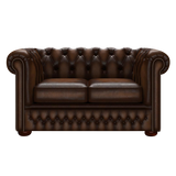 Fleming 2-istuttava Chesterfield-sohva Antique Autumn Tan