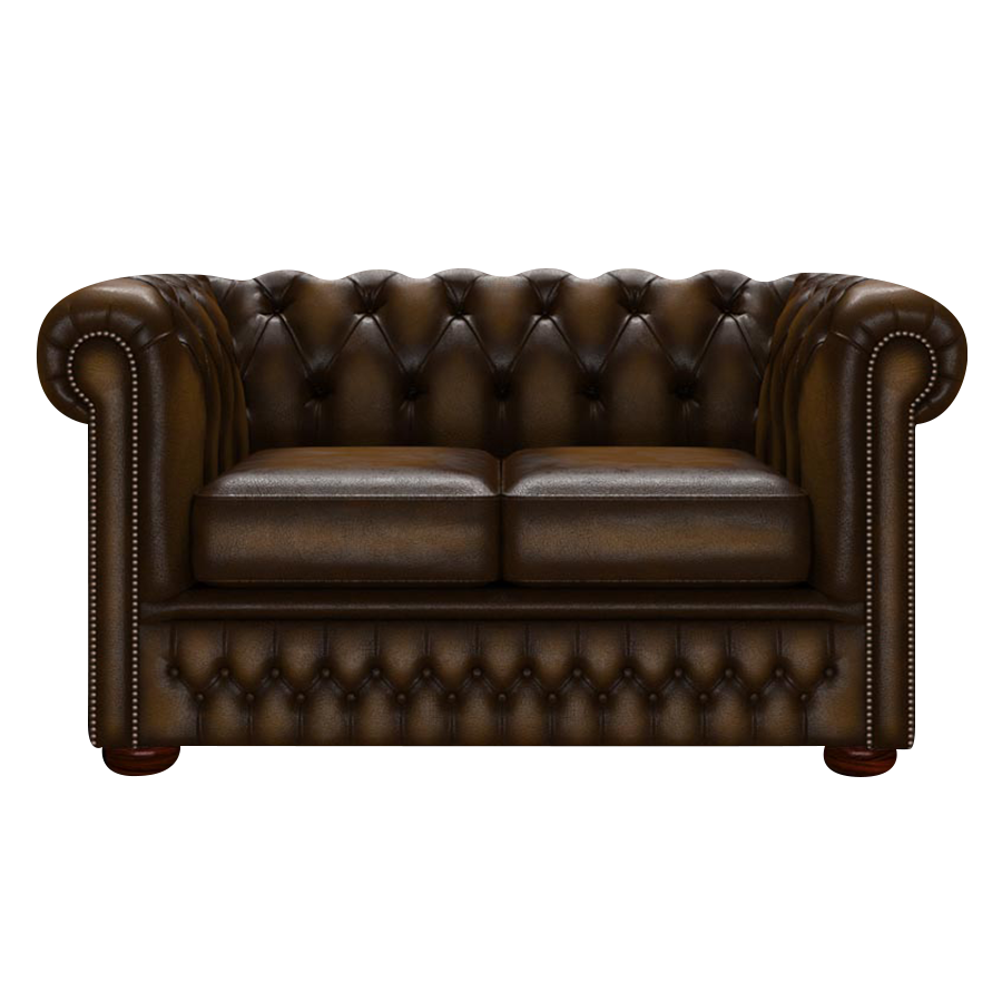 Fleming 2-istuttava Chesterfield-sohva Antique Gold