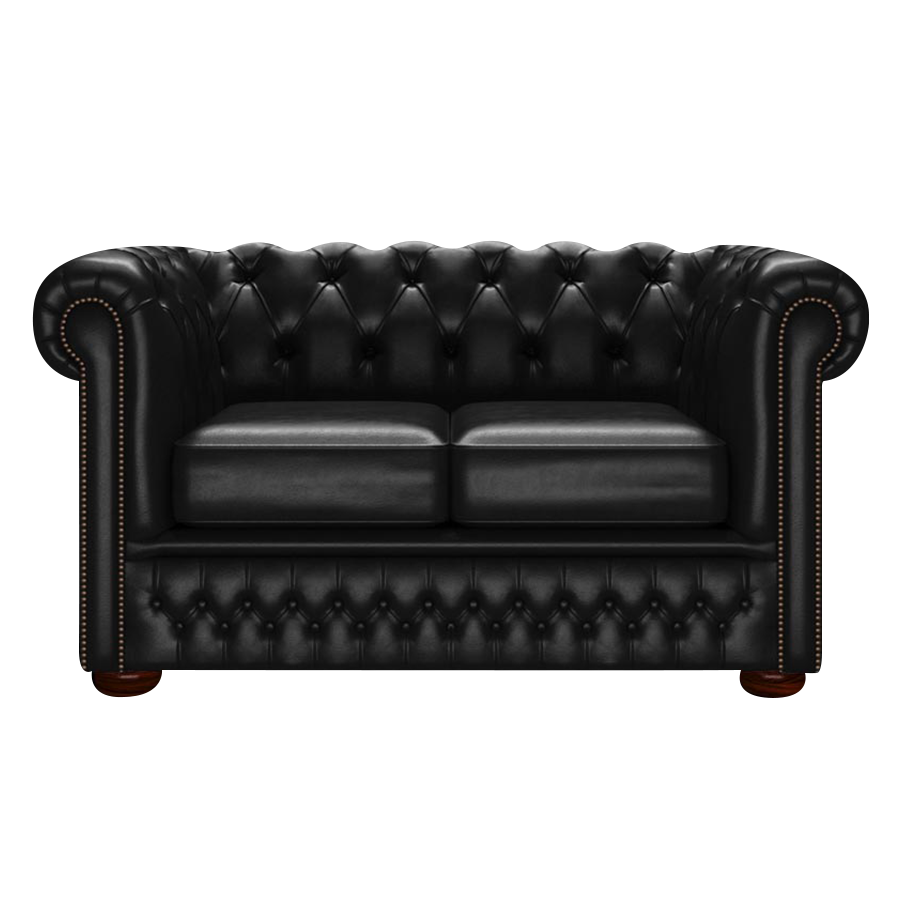 Fleming 2-istuttava Chesterfield-sohva Old English Black