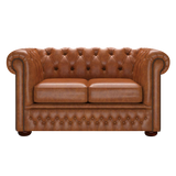 Fleming 2-istuttava Chesterfield-sohva Old English Saddle